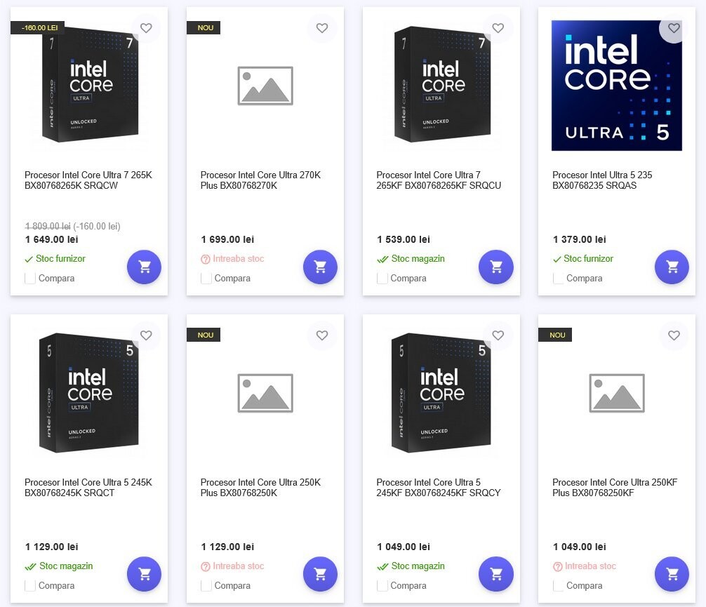 Intel Core Ultra 5 250KF