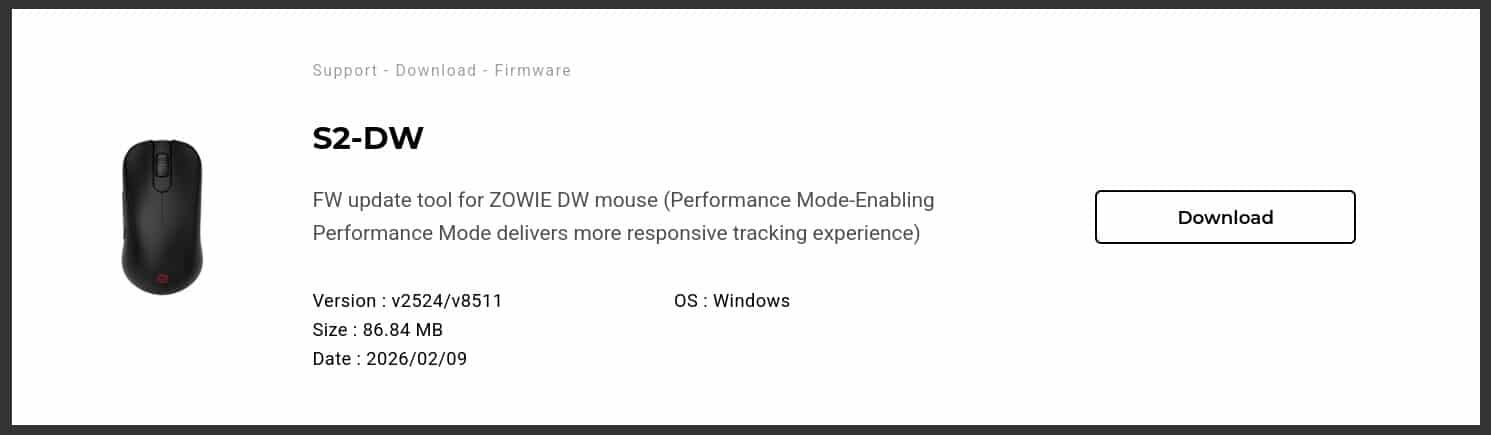Zowie souris gaming firmware latency - Illustration 2