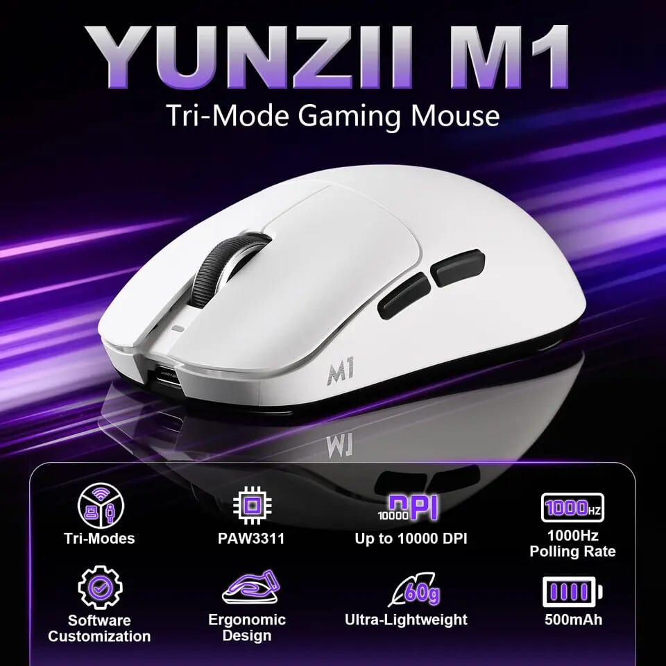 Souris gaming sans fil Yunzii M1