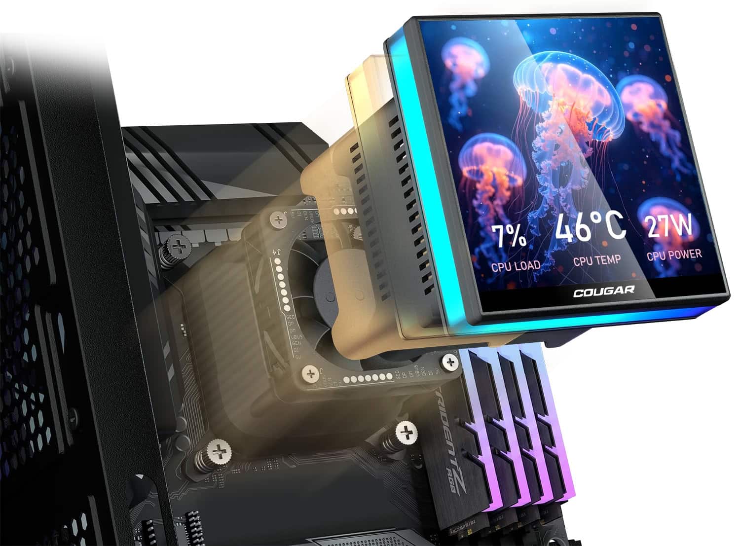 Cougar LQX PRO et Elite : des AIO avec écran LCD et ventilateur intégré