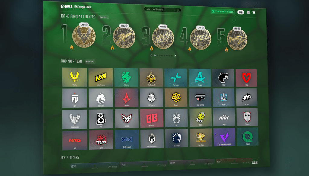 Counter-Strike 2 : le nouveau système de stickers plombe les revenus des équipes à l'IEM Cologne 2026