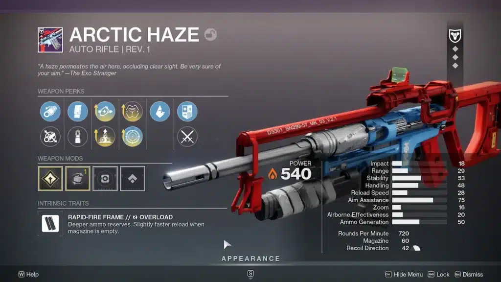 Destiny 2 : tous les god rolls d'Arctic Haze et comment l'obtenir