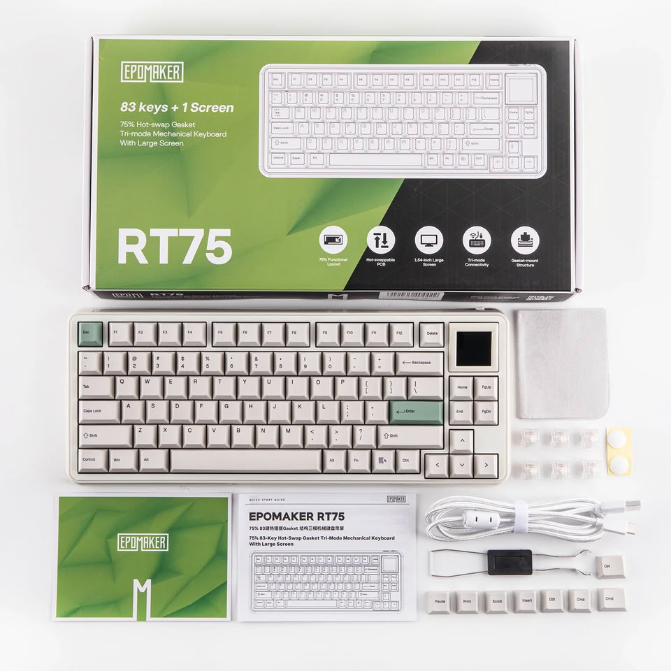 Epomaker RT75 : un clavier mécanique rétro avec écran TFT hot-swap