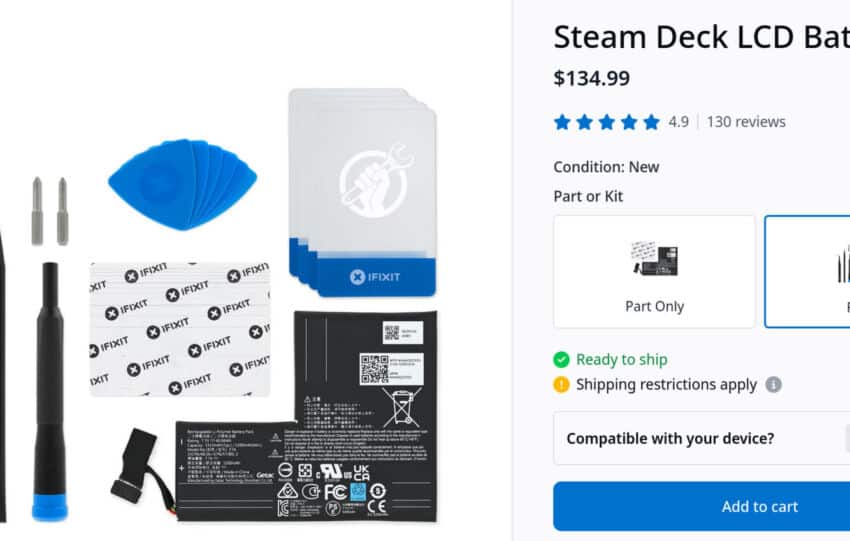 Les batteries Steam Deck LCD reviennent, mais 50$ plus chères