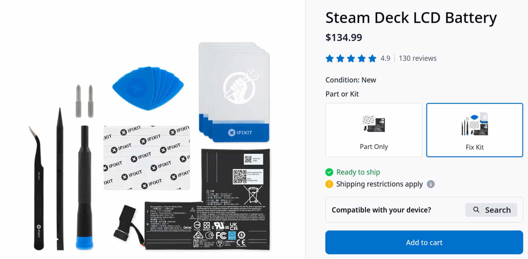 Les batteries Steam Deck LCD reviennent, mais 50$ plus chères