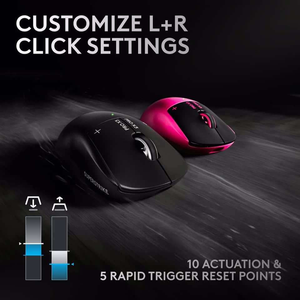 Logitech G Pro X3 Superstrike : batterie remplaçable et capteur Hero 2