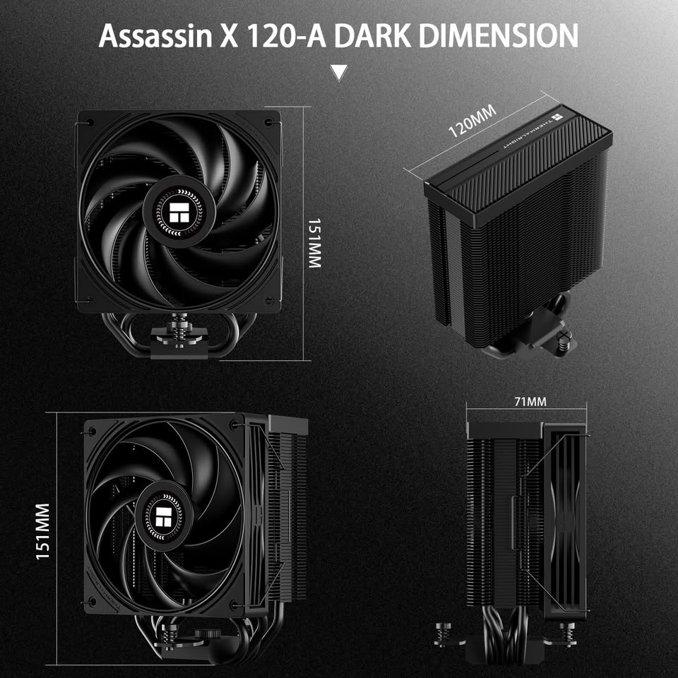 Thermalright Assassin X 120-A Dark : le ventirad slim passe au tout noir