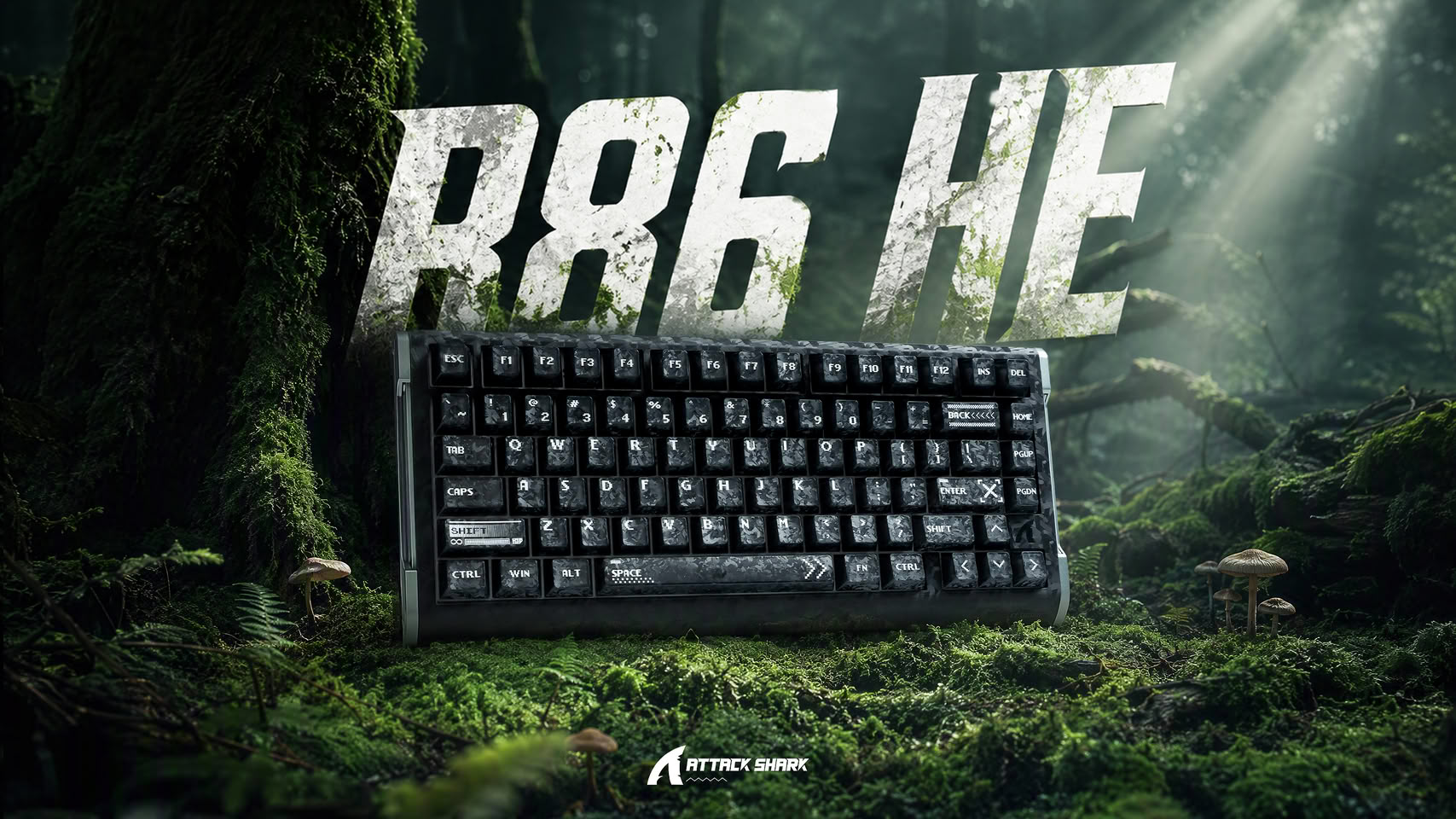 Attack Shark R86 HE : clavier gaming 75% en fibre de carbone