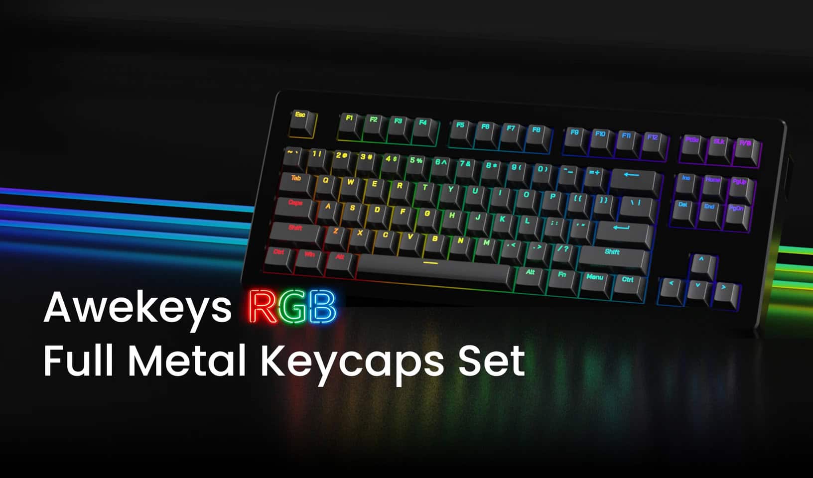 Awekeys dévoile des keycaps métal RGB pour claviers mécaniques
