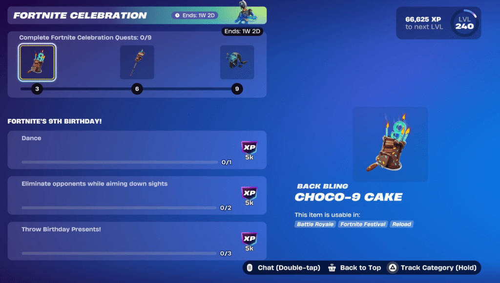 Fortnite fête ses 9 ans : toutes les récompenses gratuites de l'événement