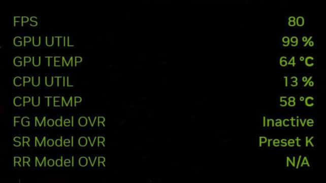 NVIDIA App 11.0.9 : l'overlay Statistics affiche enfin la température CPU