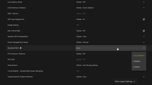 NVIDIA App va gérer le Resizable BAR automatiquement