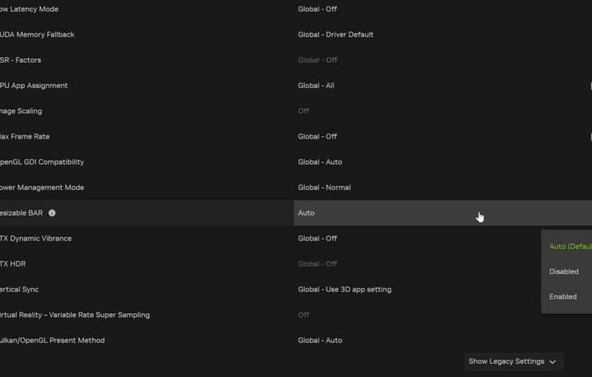 NVIDIA App va gérer le Resizable BAR automatiquement