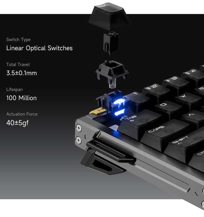 RAWM Nyx60 : le clavier gaming aux interrupteurs optiques