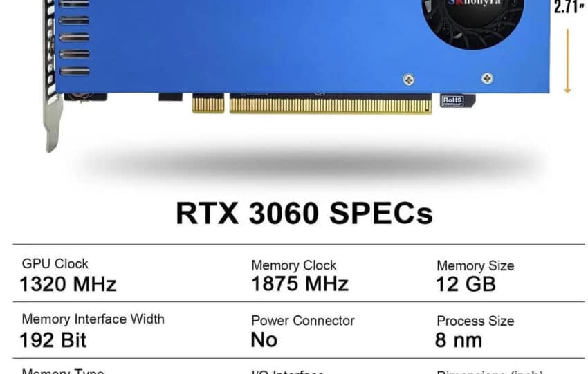 RTX 3060 sans alimentation externe : la carte single-slot débarque