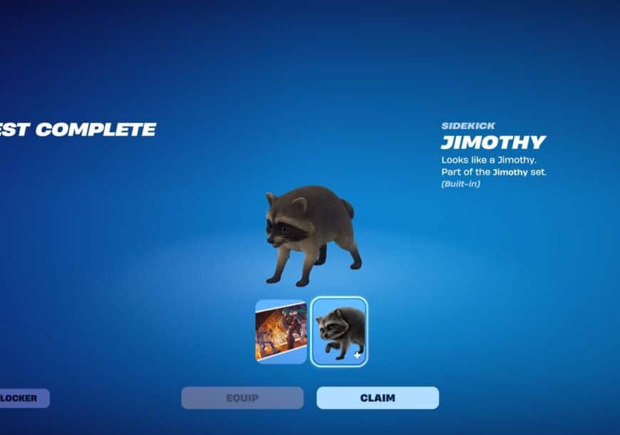 Fortnite : Jimothy le raton laveur viral débarque comme Sidekick gratuit
