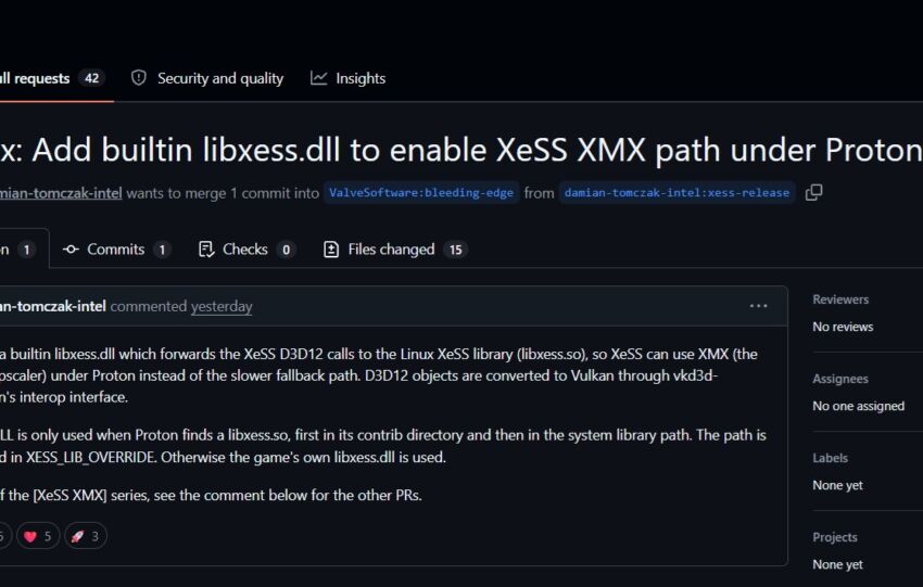 XeSS sur Linux : Intel planche sur l'accélération XMX via Proton